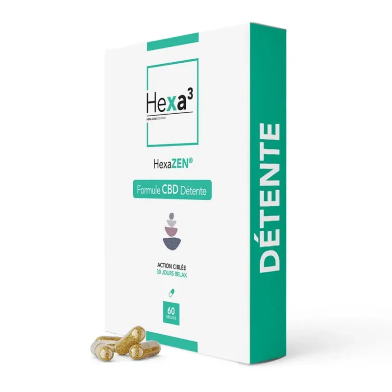 Gélules CBD HexaZEN 1800mg, Détente, sans THC