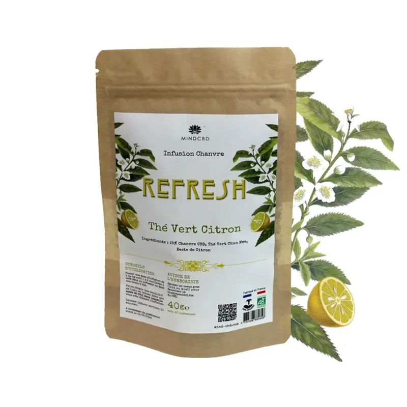 Thé Vert CBD "Refresh", Citron, Chanvre 25% – Image 2