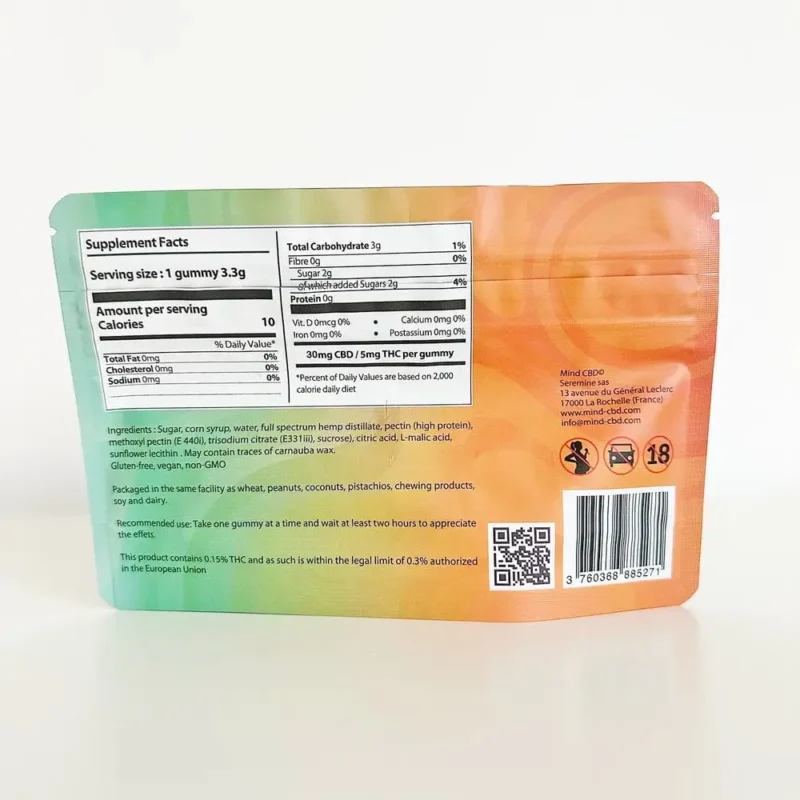 arrière sachet gummies fruit de la passion cbd