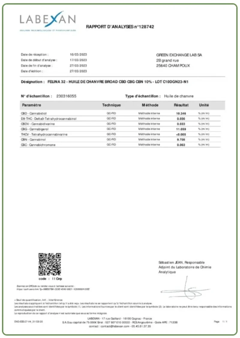 huile CBN CBG CBD Nobilis